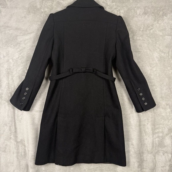 Andrea Brem black wool blend button front coat size Small Peacoat - Picture 14 of 16